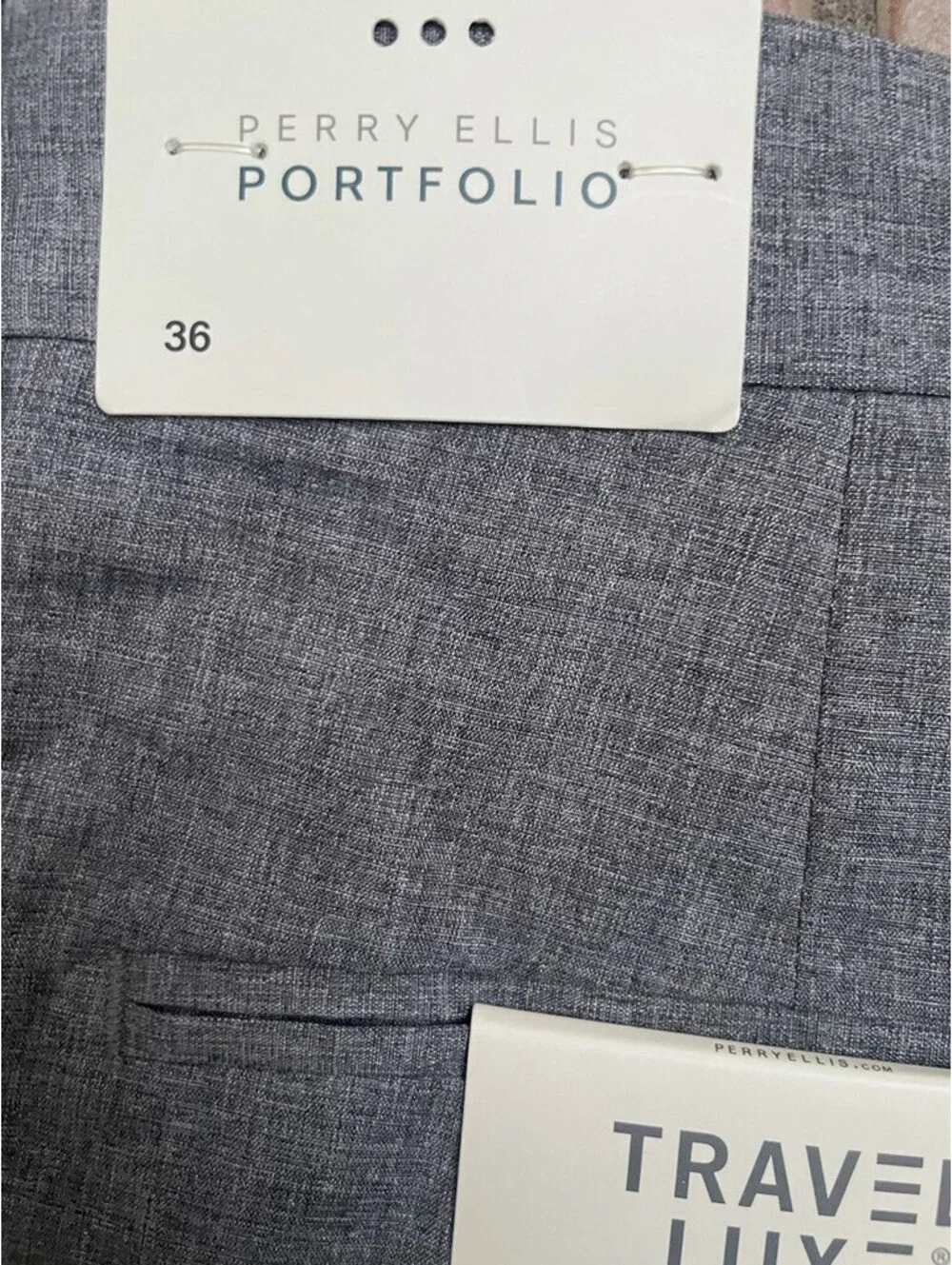 Perry Ellis Mens Portfolio Travel Luxe Chinos Shorts Gray Heathered 36 New W Tag